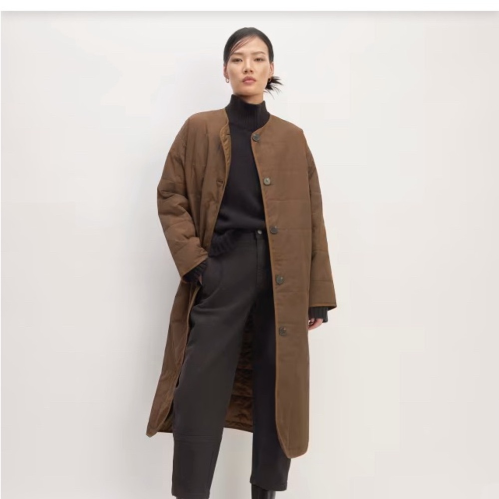 Brand new Everlane Quilted Longliner coat Size XXL color-black